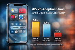 iOS 26 Sees Unusually Slow Adoption as iPhone Users Weigh Apple’s Liquid Glass Redesign