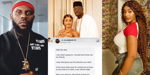 Odumodublvck Offers Support to Carter Efe and Baby Mama Amid Relationship Dispute
