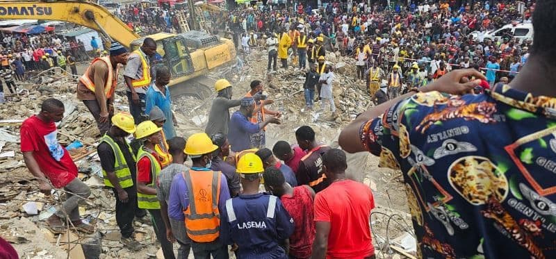 Nine Dead, 27 Rescued After Two-Storey Building Collapses in Lagos's Satellite Town