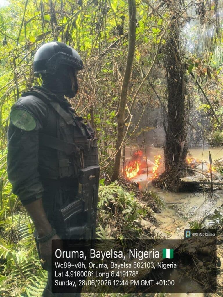 Nigerian Navy Seizes 22,870 Litres of Illegally Refined Diesel in Rivers State Creek Operation
